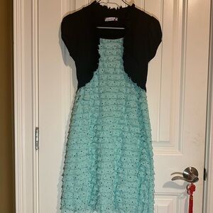 Mint and black dress